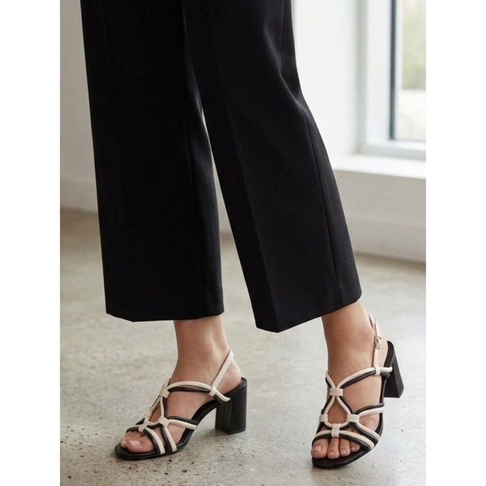 Gibson-Latimer Women's Size 7 Block Heeled Sandal Black/White